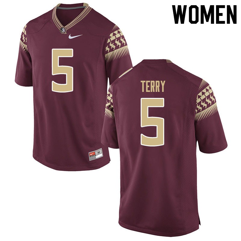 Women #5 Tamorrion Terry Florida State Seminoles College Football Jerseys Sale-Garnet - Click Image to Close